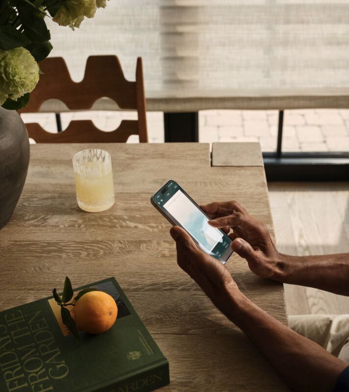 Operating Hunter Douglas PowerView shades from a phone app