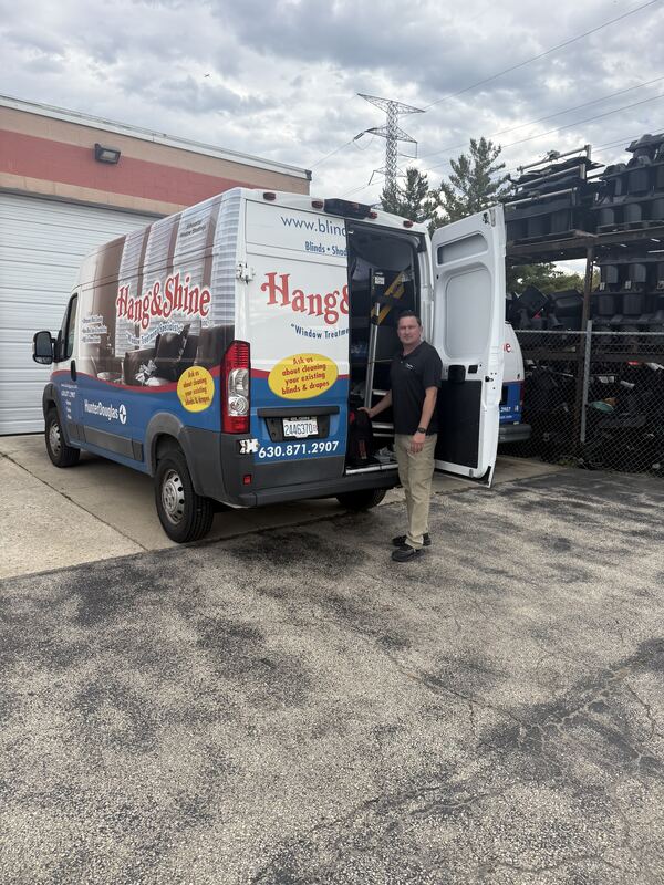 Loading up at the shop before a commercial install.